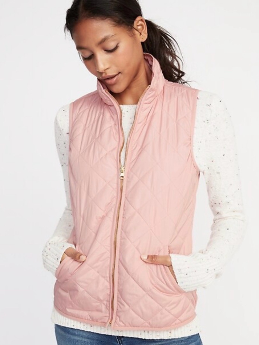 Old Navy Lightweight Quilted Vest S Pink